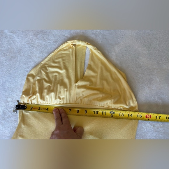 New Lulus "The Real Thing" Yellow Asymmetrical One-Shoulder Maxi Dress Size S - Picture 7 of 12